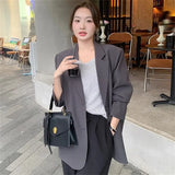 Gray Blazer Women's Autumn Small Man 2025 New Korean Version Of High-End Fried Street Casual Plus-Size