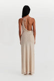 White Polka Dot Strappy Midi Dress-Outfit