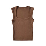 Zingj Fashion Women's Fashion Summer New Style Spice Girls' Sleeveless Jacket With Retro Square Collar