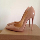 Women Pumps Thin Heels Shoes Pointed Toe Sexy High Heel Shoes Stiletto Ladies Nude 10cm plus size QP051