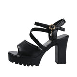 Zingj Female Summer Thick With Thick Bottom Water Platform 2023 New Korean Version Of The Fish Mouth A Word With High Heels Chaobai Build Women's Shoes- Outfit
