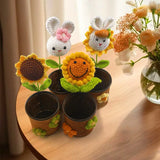 Zingj New Knitting Sunflower Pen Holder Hand Woven Wool Pen Holder Teacher's Day To Send Teachers Friends
