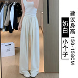 Milkfy Broad Leg Trousers Women's Summer Thin 2025 New High-Waisted Vinegar Ice Straight