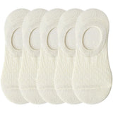 pieces = 5 pairs Women Invisible Solid Color Socks Slippers Ladies Polyester Cotton Non-slip Silicone Ankle Socks
