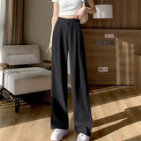 Zingj Leg Pants Women's Pants Down Loose High Waist Pink Trousers Spring And Autumn Suit Narrow Version Straight Leg Casual Floor
