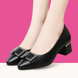 Yuan For A Pair Of Clearance High-Heeled Shoes Breathable Soft Leather Ladies Shoes Fashion Single Shoes Soft Soles Mother
