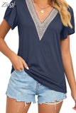 Elegant Hollow Out Blouse Fashion Summer Women Petal Short Sleeve Tops Women's Shirts 2023 Ladies Blouse Clothes