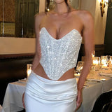 White Sequin Corset- Outfit