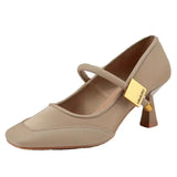 Mary Jane Shoes Spring 2025 New Niche Skirt With Square Head Shallow Thin Heel Temperament High Heel