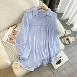 Design Sense Loose And Thin Ice Silk Chiffon Shirt Women's Wear Summer 2025 New Sunscreen Shirt Foreign Style Coat-Outfit