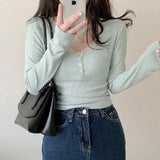 Aesthetic Lace Trim Slim Long Sleeve Tee-Outfit