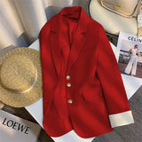 Spring Dress New High-End Design Blue Suit Jacket Women Korean Oceanic Korean Version Of Casual Suit