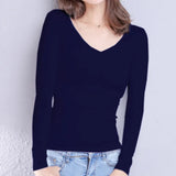 2022 Brand New Cotton Women's T-shirt Long-sleeved Solid Color Women T-shirts Leisure Woman T shirt for Female Tops