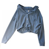 Zingj Open Autumn Coat Small Thin Loose Korean Version Casual Button Cardigan Lazy Wind Small Jacket Female Autumn-Outfit