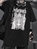 Men's Gothic Ancient Cross Graphic Tee- Outfit