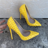 design yellow 8cm 10cm 12cm heels party shoe work sexy wedding plus size pointed toe daily wear lady pumps MD042
