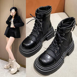New Handsome Small Thick Bottom Casual Black British Style Ankle