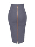Colors XL XXL Sexy Solid Zipper Orange Blue Black Red White Pink Bandage Skirt Women Elastic Bodycon Summer Pencil Skirt