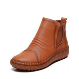 Leather Shoes Women Boots 2021 Autumn Winter Fashion Handmade Ankle Boots Warm Soft Outdoor Casual Flat Shoes