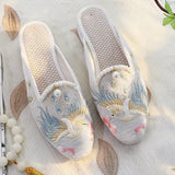 Zingj Embroidery Net Red Envelope Head Embroidered Leisure Travel Slippers Retro Embroidered National Wind Cloth