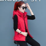 2023 New Down Cotton Vest Autumn And Winter Short Cotton-Padded Jacket Winter Horse Clip Can Take Off The Hat Vest Female Pure Color Vest-Outfit