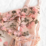 Teddy lingerie Sexy Underwear Erotic Corset Lace Mesh Sleepwear Nightwear Embroidered strap one-piece sexy