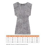 Women's Beads Dress Dress Sleeveless Party With Cushioned Shoulder Mini Dress