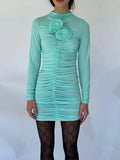 Yujie Style Dress Woman 2025 Spring New Fashion Design Feeling Hottie Folding Bag Hip Dress Dress
