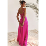Satin Back Tie-Up Maxi Dress-Outfit