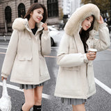 2024 Winter New Parker Cotton Clothes Female Long Korean Version Loose Fashion Cotton-Padded Clothes Waist Show Thin Cotton-Padded Jacket Coat-Outfit