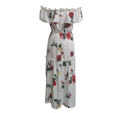 533 Spot Women's Summer 2025 New Fashion One-Line Shoulder Print Holiday