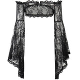 Dark Style Sexy Blouse Female Button Splicing Lace Perspective Long-Sleeved Sweater