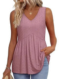 New Women's Vest Flowing Lotus Leaf Side Top Women's Elegant Sleeveless V-Neck Doll