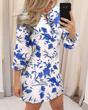 Bandage Hollow Out Women Dress Package Hip Ladies Mini Dress Print 2020 Fahsion Bohemia O Neck Long Sleeve Spring