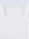 Rib Basic Solid Crop Cami Top- Outfit