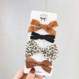 New Leopard Printed Bowknot Hair Clips For Cute Girls Lace Handmade Hairpins Boutique Barrettes Kids Hair