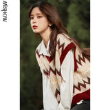 2020 Autumn Sweater Vest For Women Sleeveless Pullover Casual V-Neck Knitwear Female Outdoor Clothing