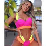 New Sexy Bikini Black Push Up Swimsuit Women Swimwear Splicing Bathing Suit Beach Swimming