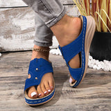 Zingj Summer New Flower Car Suture Sandals Solid Color Round Head Casual Fashion Women's Shoe Wedge