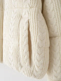 Cabel Knitted Zipper Puffer Coat- Outfit