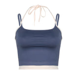 Zingj Spice Girl Wind Bump Color Fake Two Basic Small Vest Versatile Stylish Slim Hanging Neck Strap
