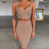 2pc Skirt Set For Women Sexy Crop Top And High Waist Skirt Outfits 2022 Summer Lady Orange Club Party Dress Set