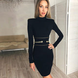 Summer New Women Mini Long Sleeve Bandage Dresses Fashion Bodycon Elegant Sexy O Neck Club Vestidos Evening Party