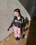 Black Bow Faux Leather Biker Jacket- Outfit