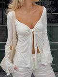Slit Flared Sleeves Long Sleeve