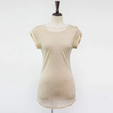 High Quality Plain T Shirt Women Cotton High Elastic Basic 2021 Summer Tops Short Sleeve Sexy Thin T-shirt See