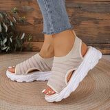 Zingj Weaving Sandals Women's 23 Summer New Large-Size Fashionable Fishmouth Mesh Sports Sandals Thick-Soled