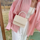 Straw Pearl Cross Body BagOutfit