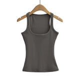 Zingj Trendy Women's Wear Pure Collar Solid Color Bottom Vest Summer New Style Slim Sleeveless Halter
