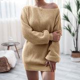 Long Sleeve Shoulder Casual Loose Knitted